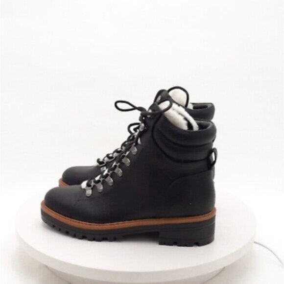 MARC FISHER Limited Edition "IDELLA" Shearling Hiking Lug Leather Buckle… - Picture 4 of 16